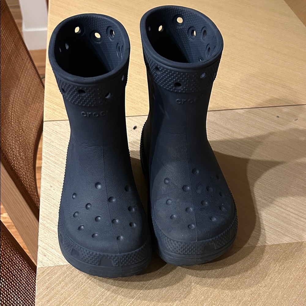 CROCS toddler Kids Dark Blue Rain Boots sz 13